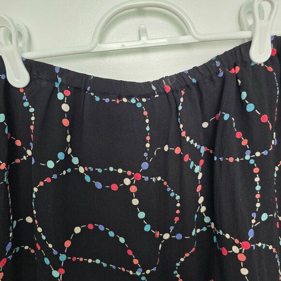 Indira Skirt Midi Length Tiered Black Multicolor Size XL Boho Layers Colorful - Picture 2 of 6